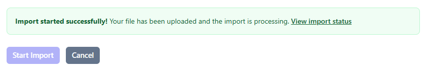 Import progress